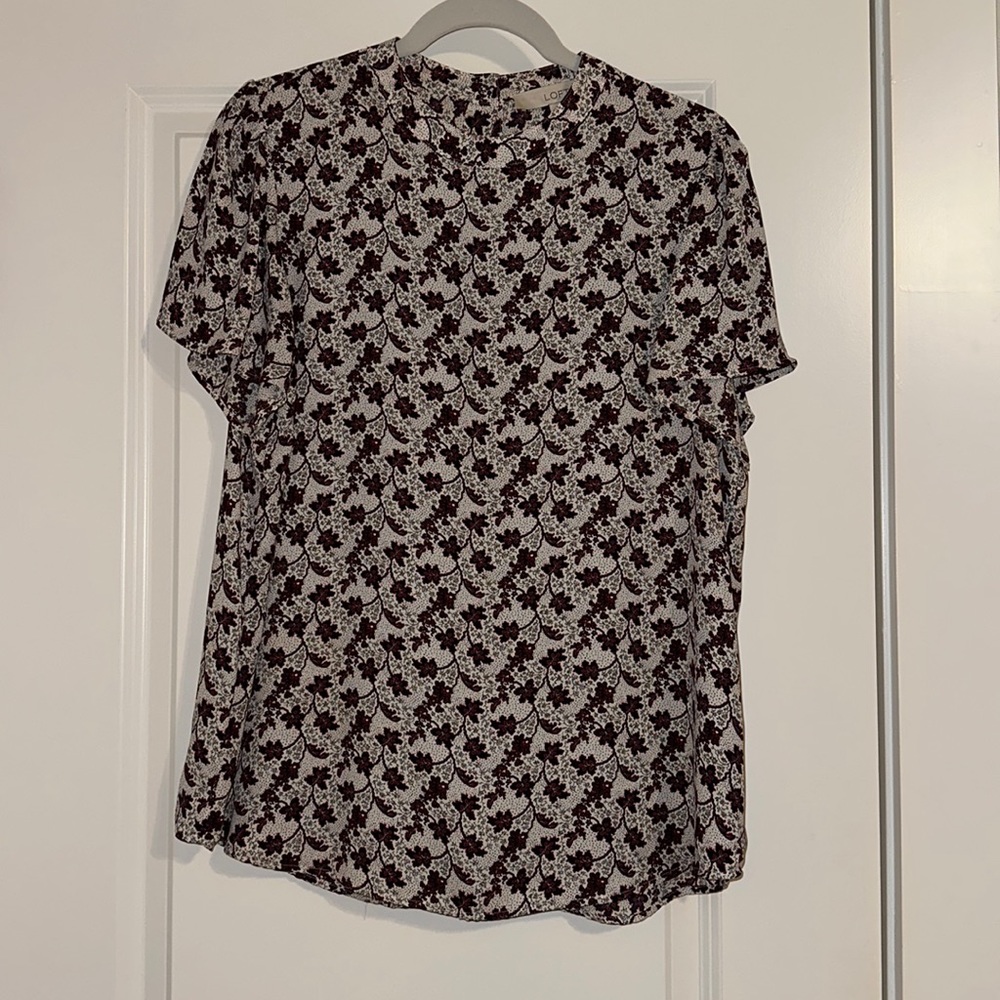 Loft Floral Dress Shirt Size L